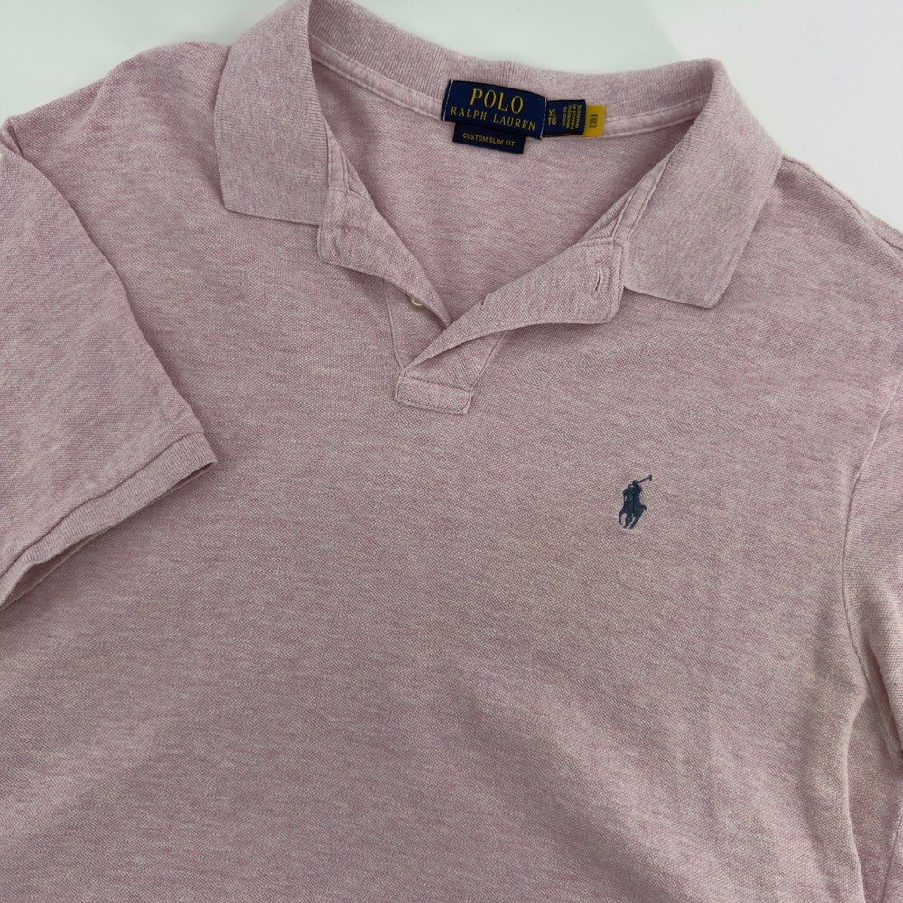 Polo Ralph‎ Lauren Mens XL Pink Custom Slim Fit Short Sleeve Cotton Polo Shirt